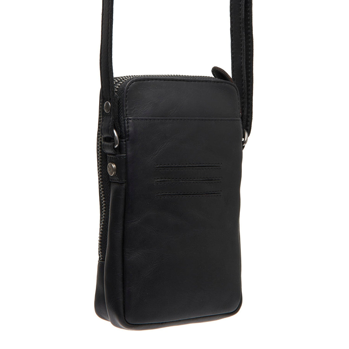 
Tailored Rib Cuffs & Hem Craftsmanship Construction Detail on Alesund Цельнозерновая кожа Phone Bag