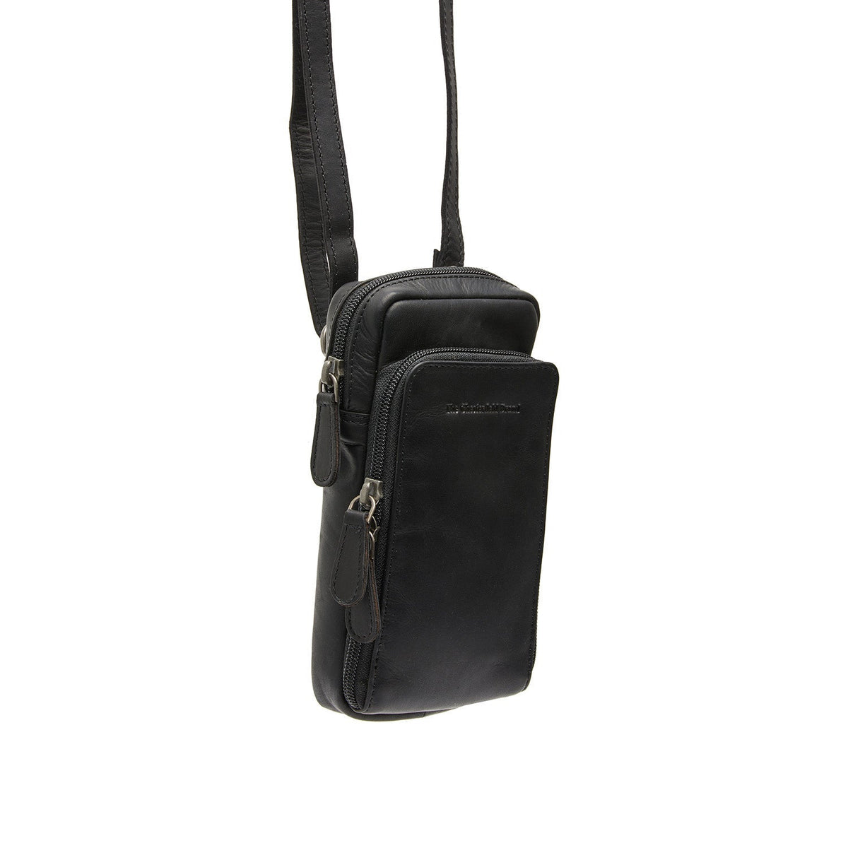 Valdes Цельнозерновая кожа Phone Bag in Classic 100% Full-Grain Leather - Вид спереди и приталенный силуэт | Купить онлайн