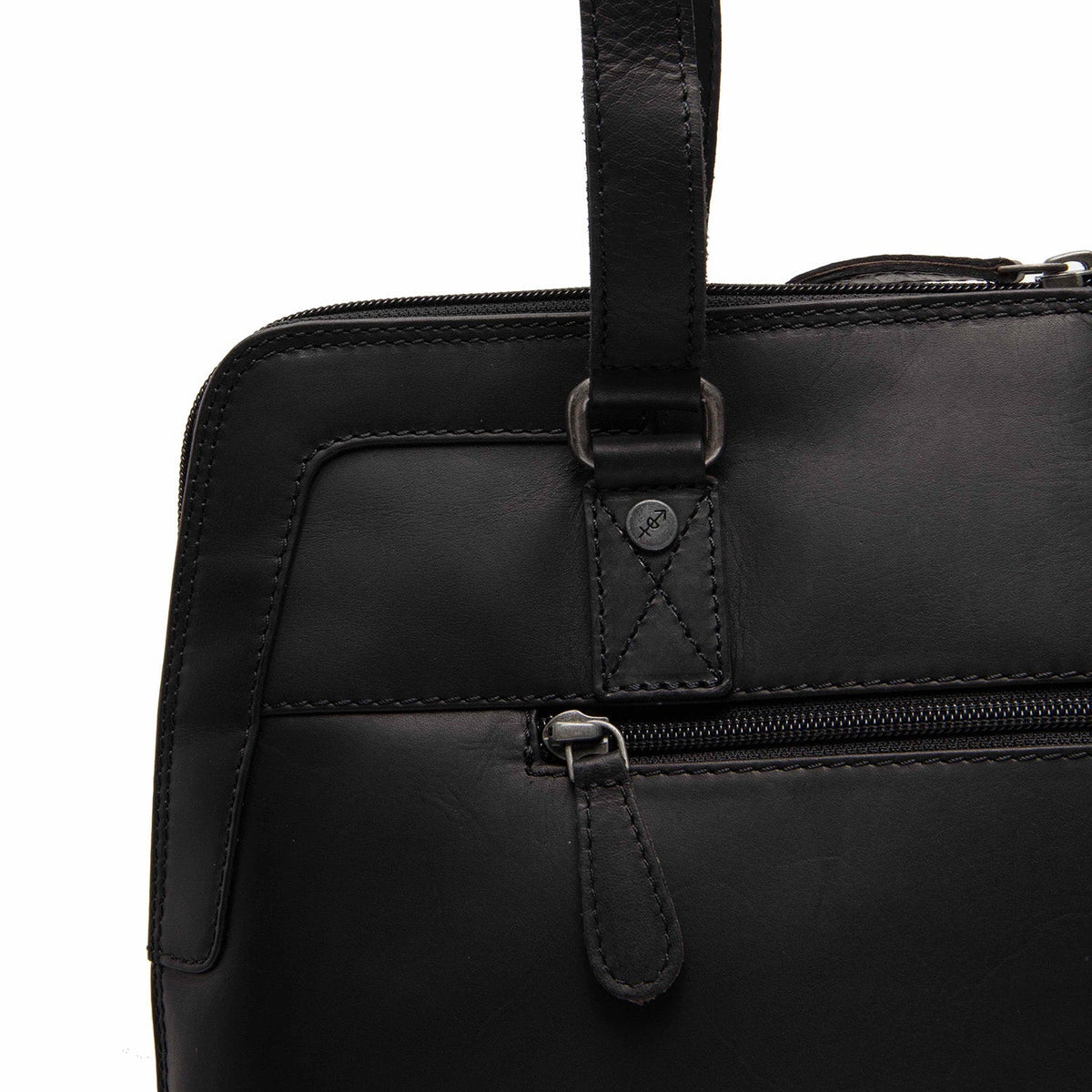 Elvar Full-Grain Leather Shoulder Bag - Structured Side Profile Showing Gusset Depth &amp; Expansion Capacity