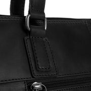 Flint Full-Grain Leather Shoulder Bag - Structured Side Profile Showing Gusset Depth & Expansion Capacity