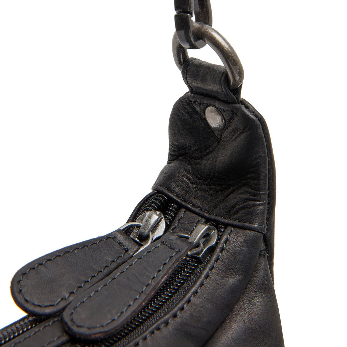 Classic 100% Full-Grain leather Bag - Rear Perspective Showing Reinforced Leather Straps &amp; Stitching