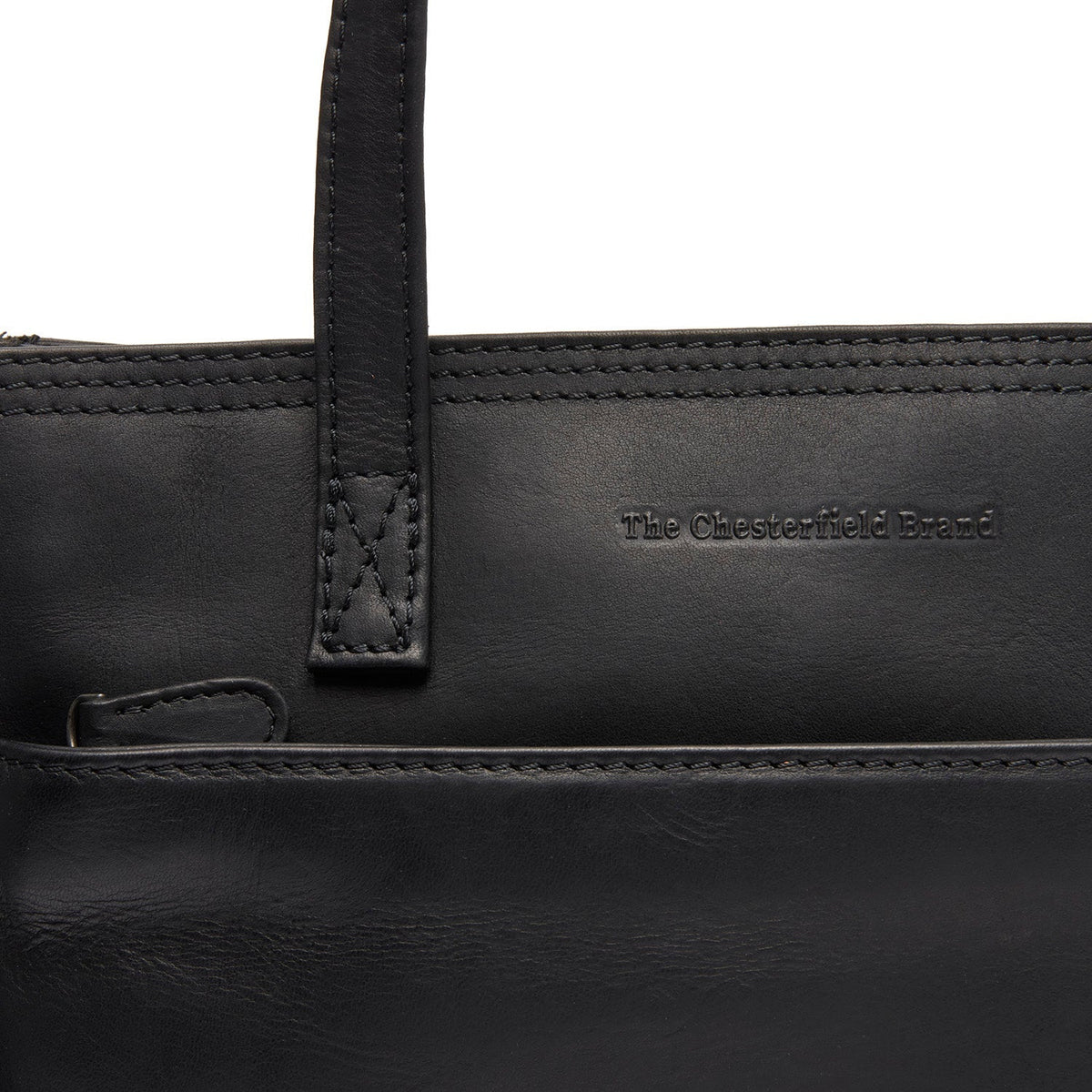 
Classic 100% Full-Grain leather Bag - Вид сзади с усиленными кожаными ремнями и прострочкой