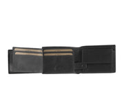 Solid Antique Brass Hardware &amp; Heavy-Duty Dual Zipper Detail on Marvin Full-Grain Leather Wallet