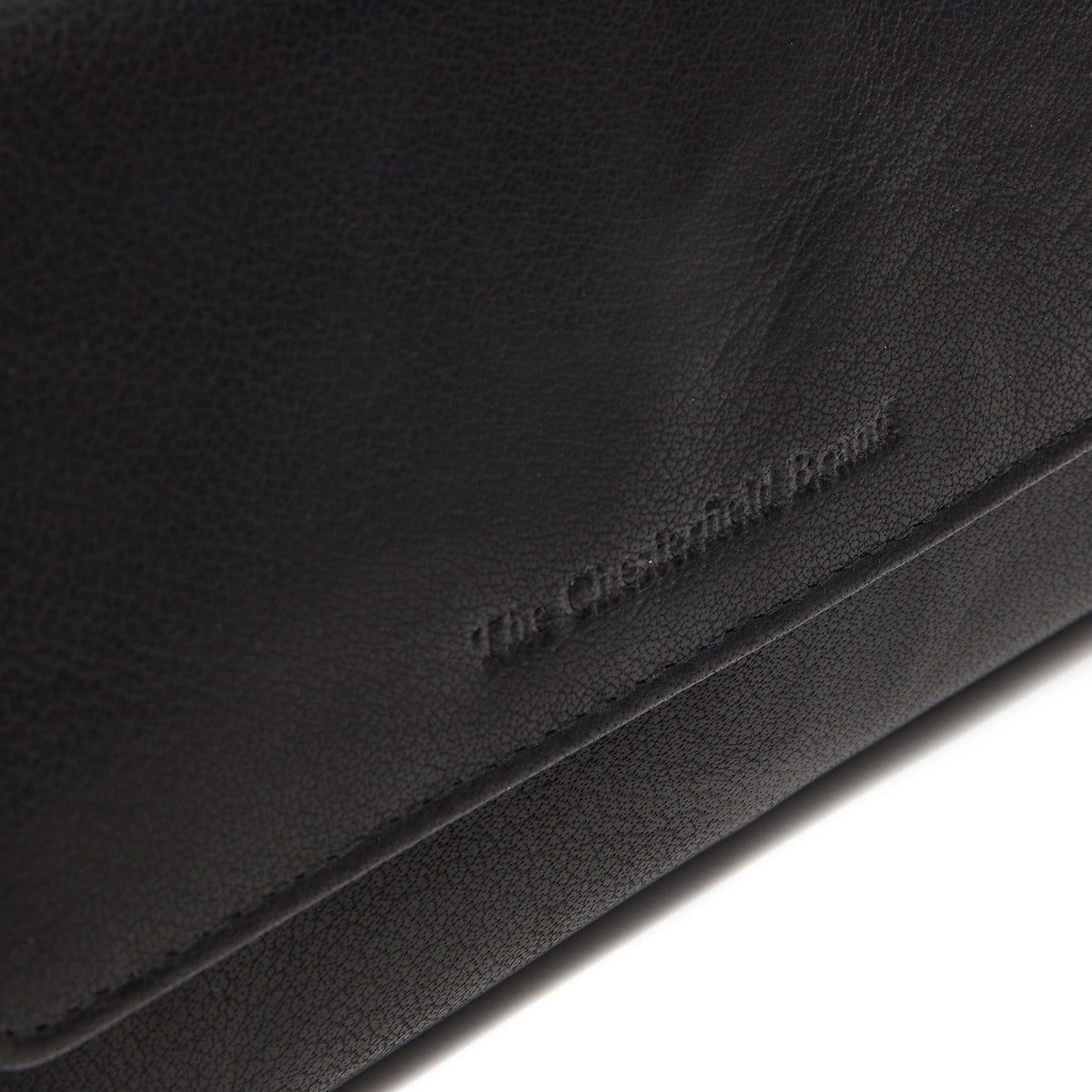 Solid Antique Brass Hardware &amp; Heavy-Duty Dual Zipper Detail on Rhodos Full-Grain Leather Wallet