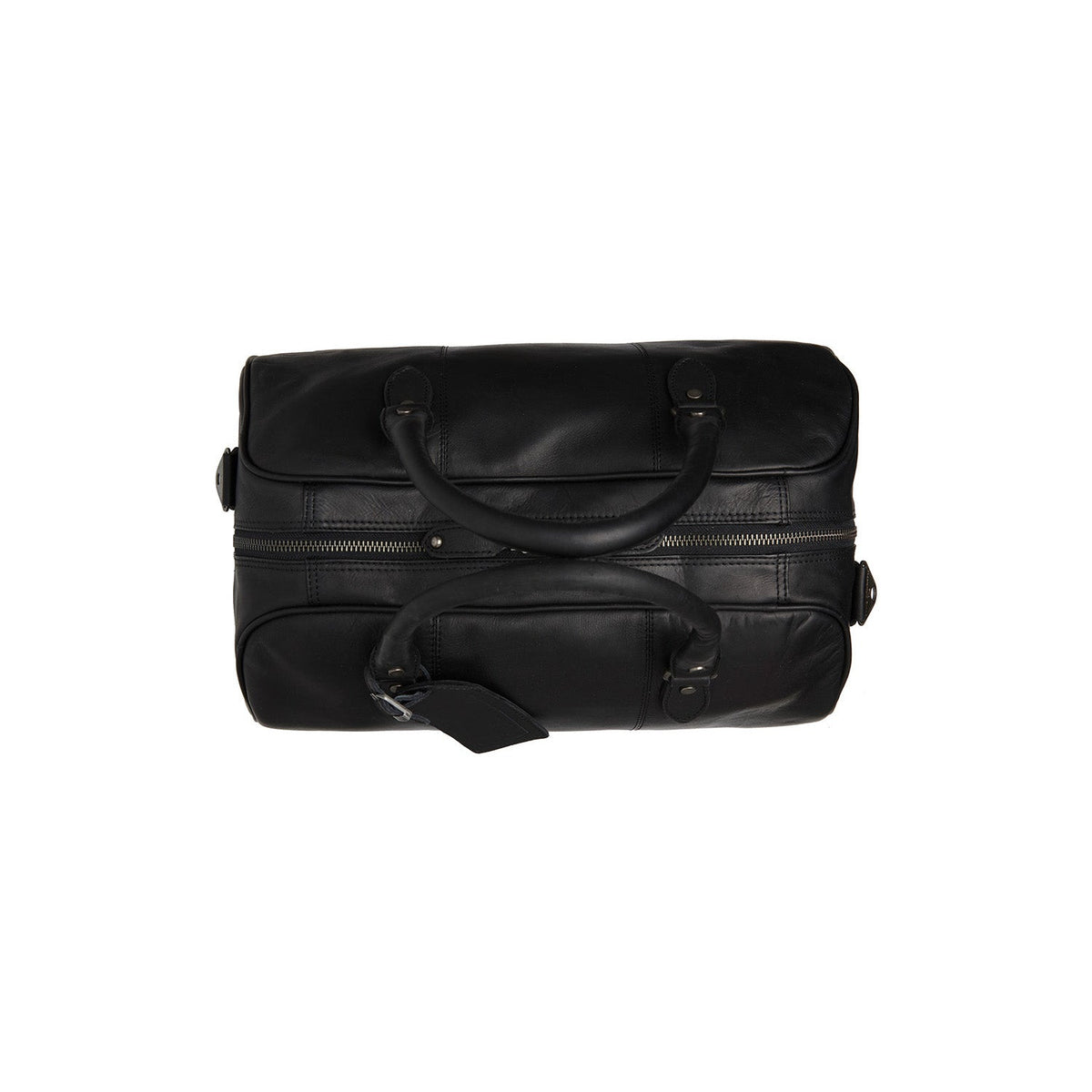 Liam Full-Grain Leather Weekender Bag - Structured Side Profile Showing Gusset Depth &amp; Expansion Capacity
