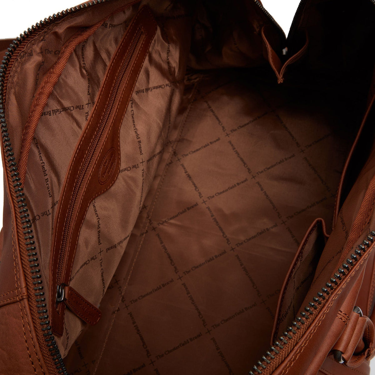 
Cognac Leather Weekender Bag Perth, detail view 4