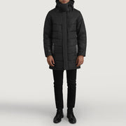 
Moore Черный Hooded Parka для Мужчин - Вид сбоку, демонстрирующий эргономичный крой рукава