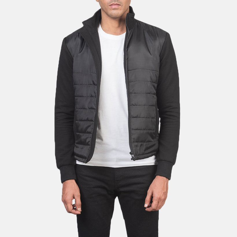 Nashville Quilted Черная Windbreaker Кожаная куртка мужская