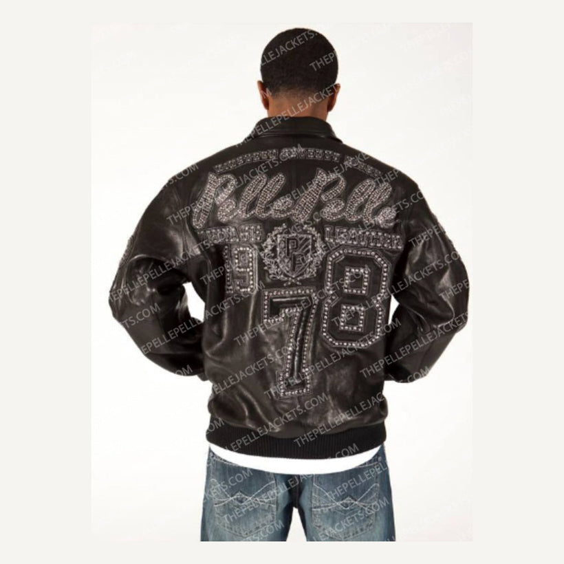 Encrusted Varsity Кожаная куртка для Женщин