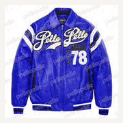 
Encrusted Varsity Кожаная куртка (Navy) для Женщин