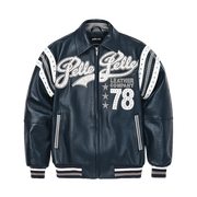 
Encrusted Varsity Кожаная куртка (Navy) для Женщин