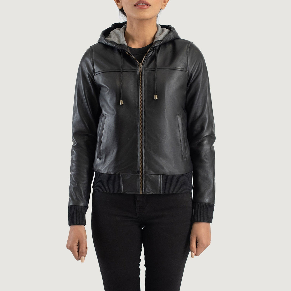 
Rebella Hooded Кожаный бомбер для Женщин – alternate product view 4