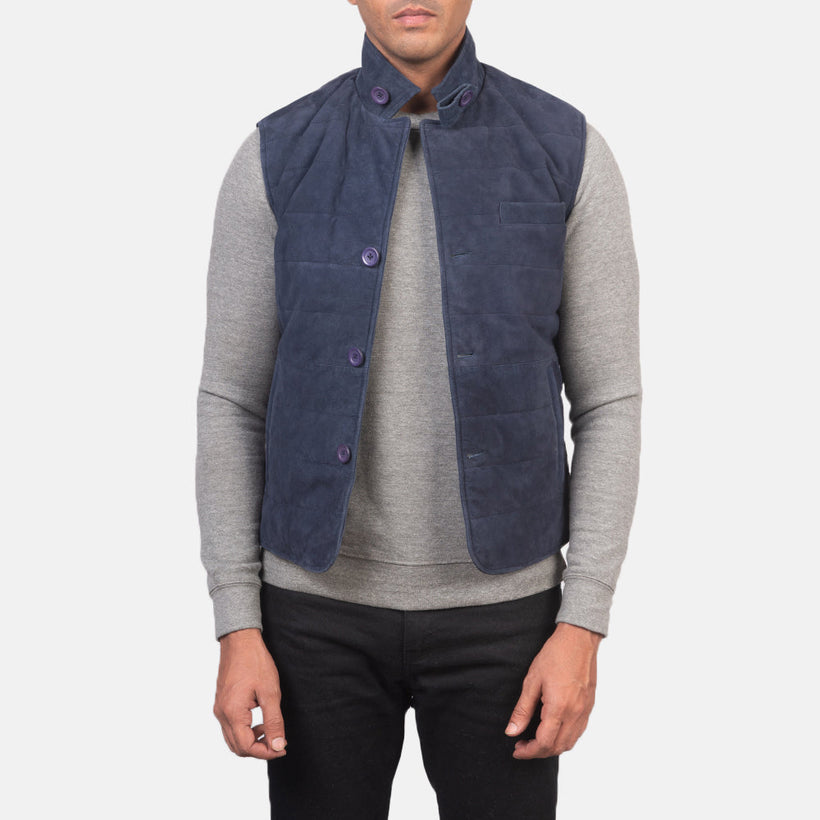 Tony Синяя Suede Vest мужская