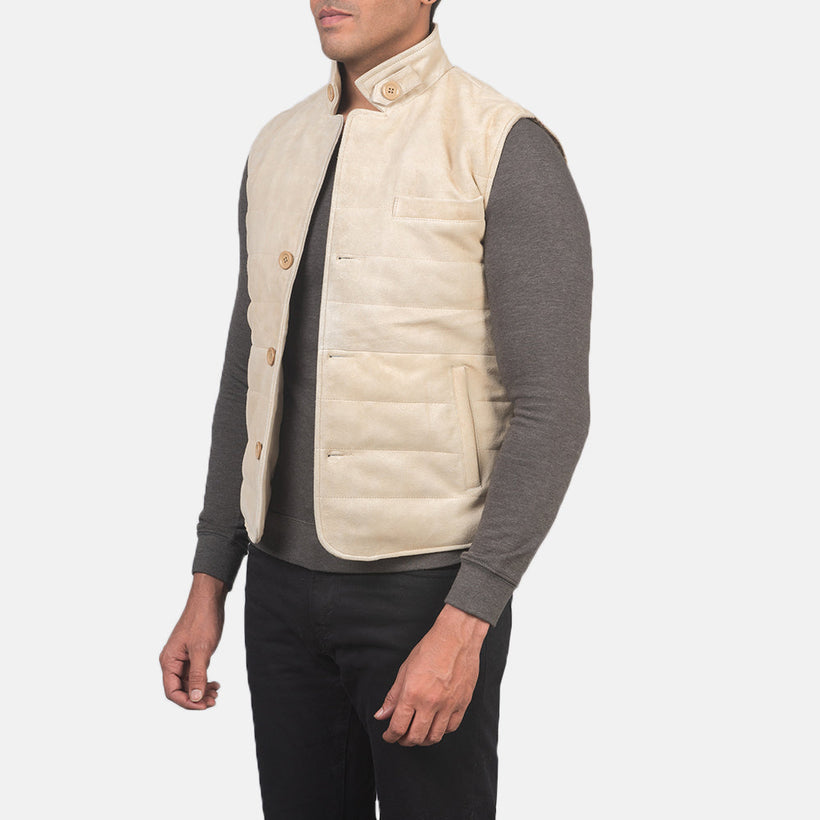 Tony Off-White Suede Vest мужская