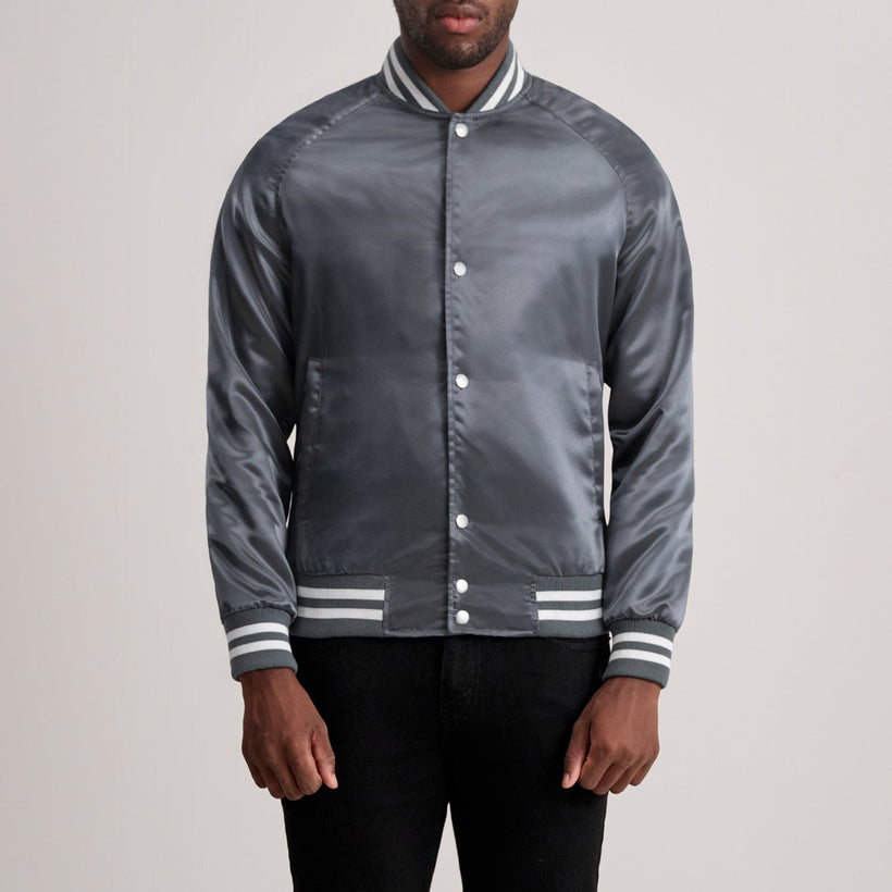 Xander Grey Varsity Кожаная куртка мужская